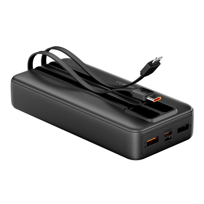 Vention Powerbank 20000mAh FHPB0 22.0 22.5W Negra con Cable USB Tipo-C y Lightning